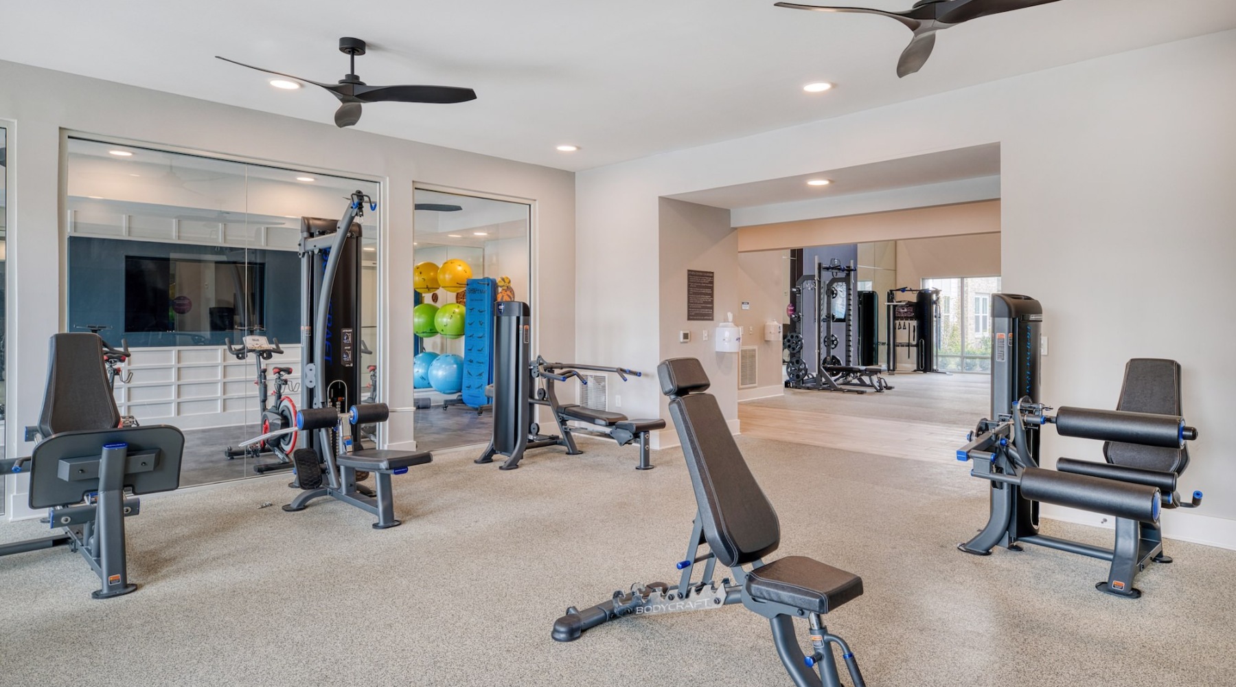 Open and well-lit fitness center
