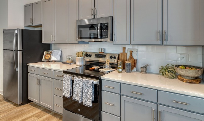 Well-lit kitchen with ample counter space
